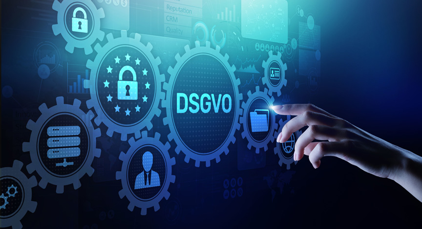Testdatenmanagement - DSGVO, GDPR General data protection regulation european law cyber security personal information privacy concept on virtual screen